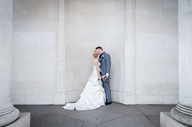 Portrait of a couple on their wedding day by Natasha Hirst.